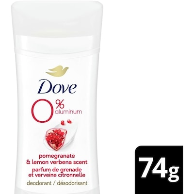Dove Désodorisant sans aluminium parfum grenade et verveine citronnée 74 g, 12,15 $/100g