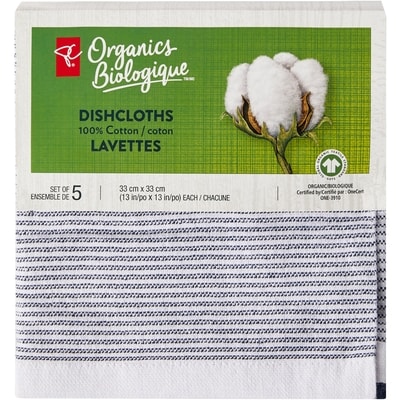 PC Organics Terry Dishcloths, Blue, Set of 5 5x1.0 ea, $2.00/1ea