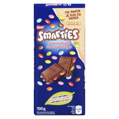Nestlé NESTLE SMARTIES LAIT TABLETTE 100 g, 2,49 $/100g