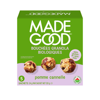 Made Good Bouchée granola Pomme cannelle Boîte de 5 sachets 24 g, 16,62 $/100g