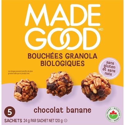 Made Good Bouchée granola Chocolat banane 24 g, 16,67 $/100g