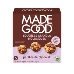 Made Good Bouchée granola Pépites de chocolat Boîte de 5 sachets 24 g, 16,67 $/100g