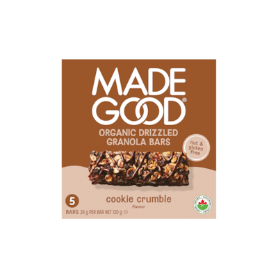 Made Good Cookie Crumble Chocolate Drizzled Granola Bars 5pk 120 g, $3.33/100g
