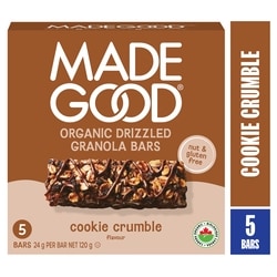 Made Good Cookie Crumble Chocolate Drizzled Granola Bars 5pk 120 g, $3.33/100g