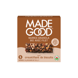 Made Good Barres granola avec filet de chocolat Croustillant de biscuits Boîte de 5 barres 120 g, 3,33 $/100g
