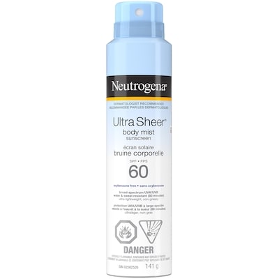 Neutrogena Ultra Sheer Body Mist Sunscreen SPF 60 141 g, $12.77/100g