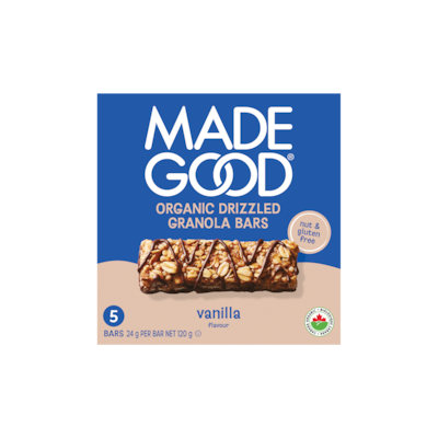Made Good Vanilla Chocolate Drizzled Granola Bars 5pk 120 g, $3.33/100g