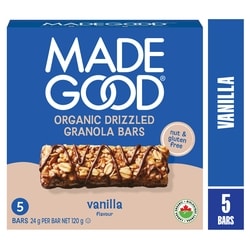 Made Good Vanilla Chocolate Drizzled Granola Bars 5pk 120 g, $3.33/100g