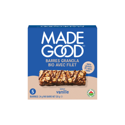 Made Good Barres granola avec filet de chocolat Vanille Boîte de 5 barres 120 g, 3,33 $/100g