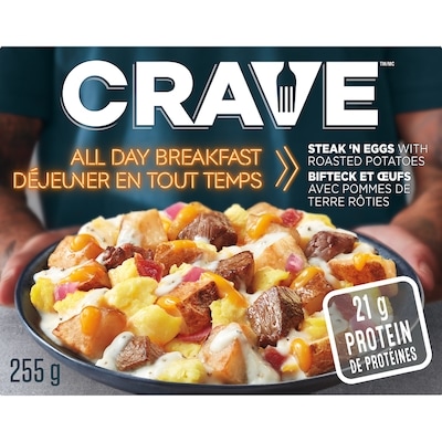 Crave All Day Breakfast Steak 'N Eggs With Roasted Potatoes 255 g, $1.56/100g