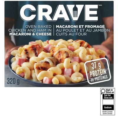Crave Macaroni et fromage avec poulet et jambon cuit au four 320 g, 1,09 $/100g