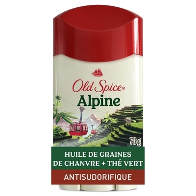 Old Spice Antisudorifique désodorisant Old Spice pour hommes, Alpine avec huile de chanvre, sans aluminium, inspiré de la nature 73 g, 14,34 $/100g