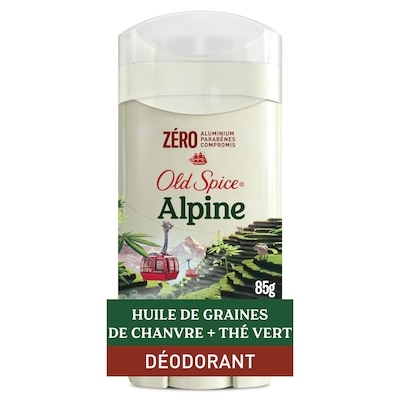 Old Spice Désodorisant Old Spice pour hommes, Alpine avec huile de chanvre, sans aluminium, inspiré de la nature 85 g, 12,32 $/100g