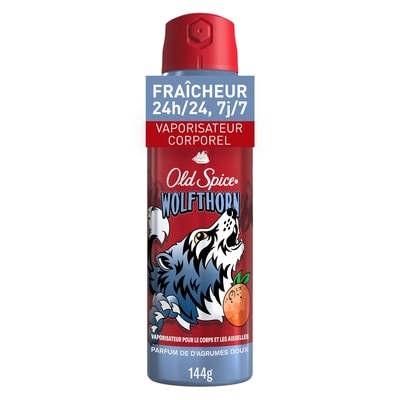 Old Spice Vaporisateur pour le corps sans aluminium Old Spice pour hommes, Wolfthorn, 144 g, 6,94 $/100g