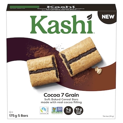 Kashi Soft Baked Cereal Bars Cocoa 7 Grain 5 Bars 175 g, $2.85/100g