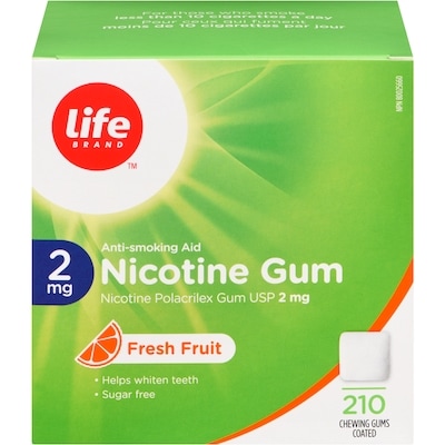 Life Brand Fruit Nicotine Gum 2 mg 210 Chewing Gums 210 ea, $0.32/1ea