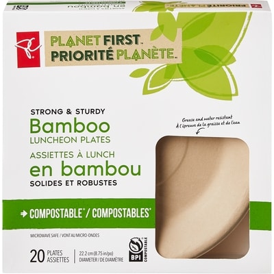 President's Choice Planet First Bamboo Luncheon Plates 20 ea, $0.30/1ea