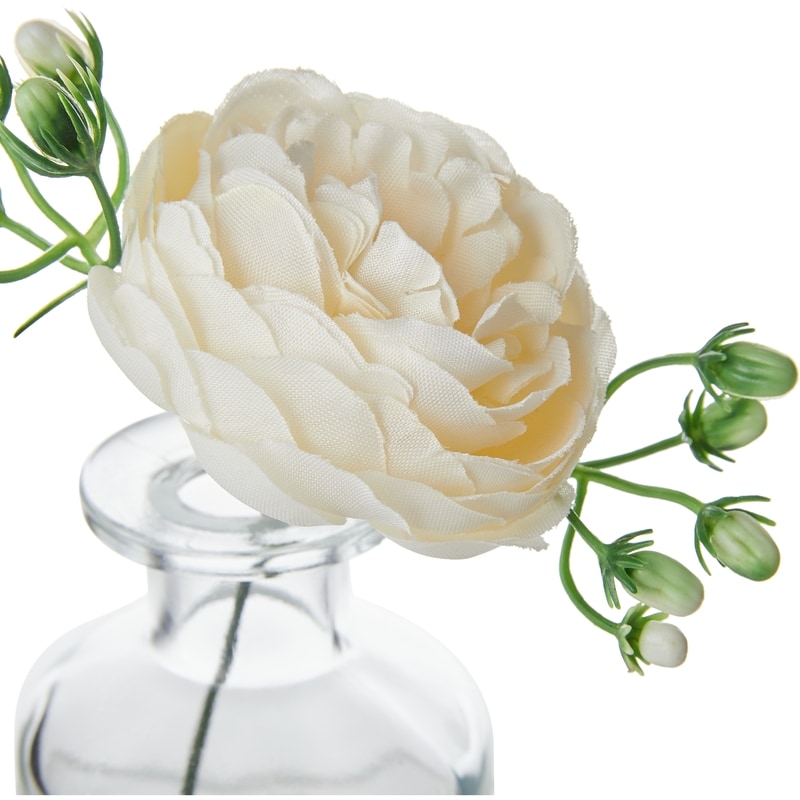Faux Flower Glass, White