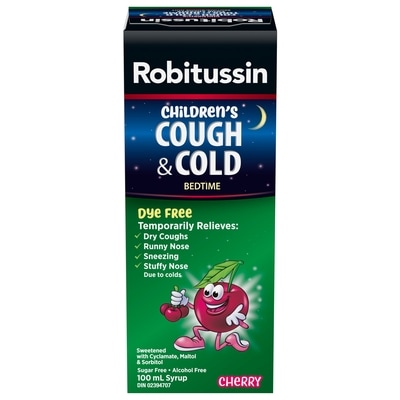 Robitussin Cough & Cold Bedtime Syrup, Dye Free, Sugar Free And Alcohol Free 100 ml, $10.49/100ml