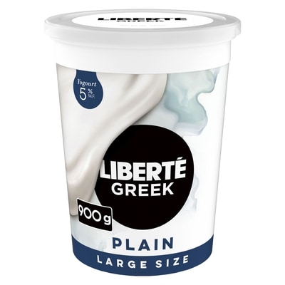 Liberte Greek 5% Plain Yogurt , Large Size 900 g, $1.33/100g