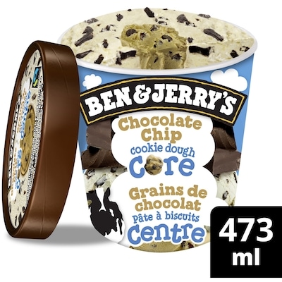 Ben & Jerry’s Crème Glacée Grains de Chocolat Pâte à Biscuits Centre B 473 ml, 1,48 $/100ml