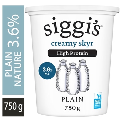 siggi's Plain Skyr Yogurt 3.6% 750 g, $0.87/100g