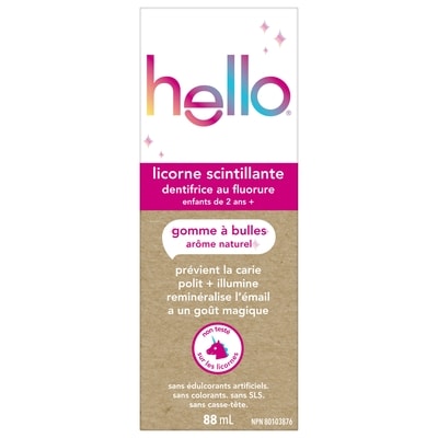 Hello Dentifrice enfants Unicorn Sparkle au fluorure 88 ml, 10,78 $/100ml