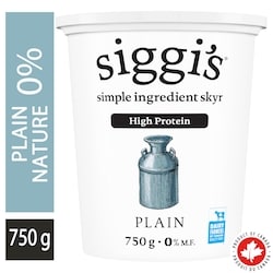 siggi’s Yogourt skyr nature 0 % 750 g, 0,87 $/100g