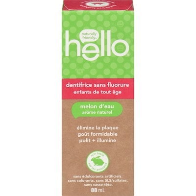 Hello Dentifrice enfants Fresh Watermelon sans fluorure 88 ml, 10,78 $/100ml