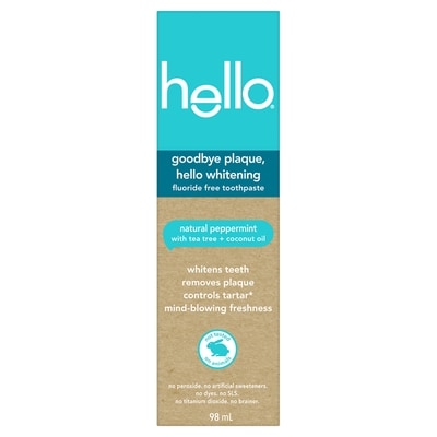 Hello Goodbye Plaque Fluoride Free Toothpaste, Peppermint 98 ml, $6,632.65/100ml