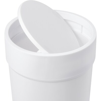 Umbra TOUCH - Poubelle de salle de bain 6L avec couvercle rotatif en plastique blanc
