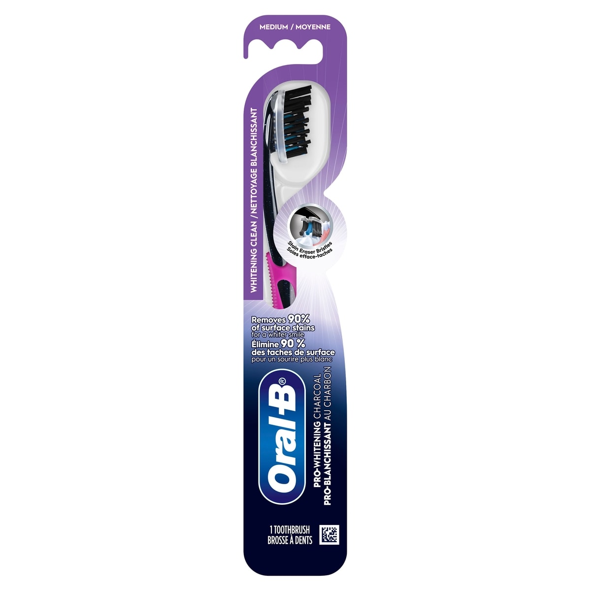 Oral-B Brosse à dents manuelle au charbon pro-flex, moyenne 1 ea, 6,99 $/1ch