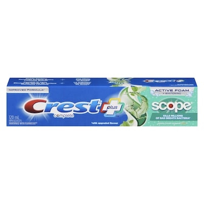 Crest Complete Whitening Plus Scope Minty Fresh Toothpaste 120 ml, $3.74/100ml