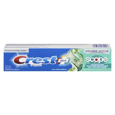 Crest Dentifrice Complete Blanchissant avec Scope, Menthe fraîcheur 120 ml, 2,92 $/100ml