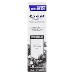 Crest Dentifrice au fluorure charbon 3D White Nettoyage en profondeur, Menthe vivifiante 110 ml, 5,45 $/100ml