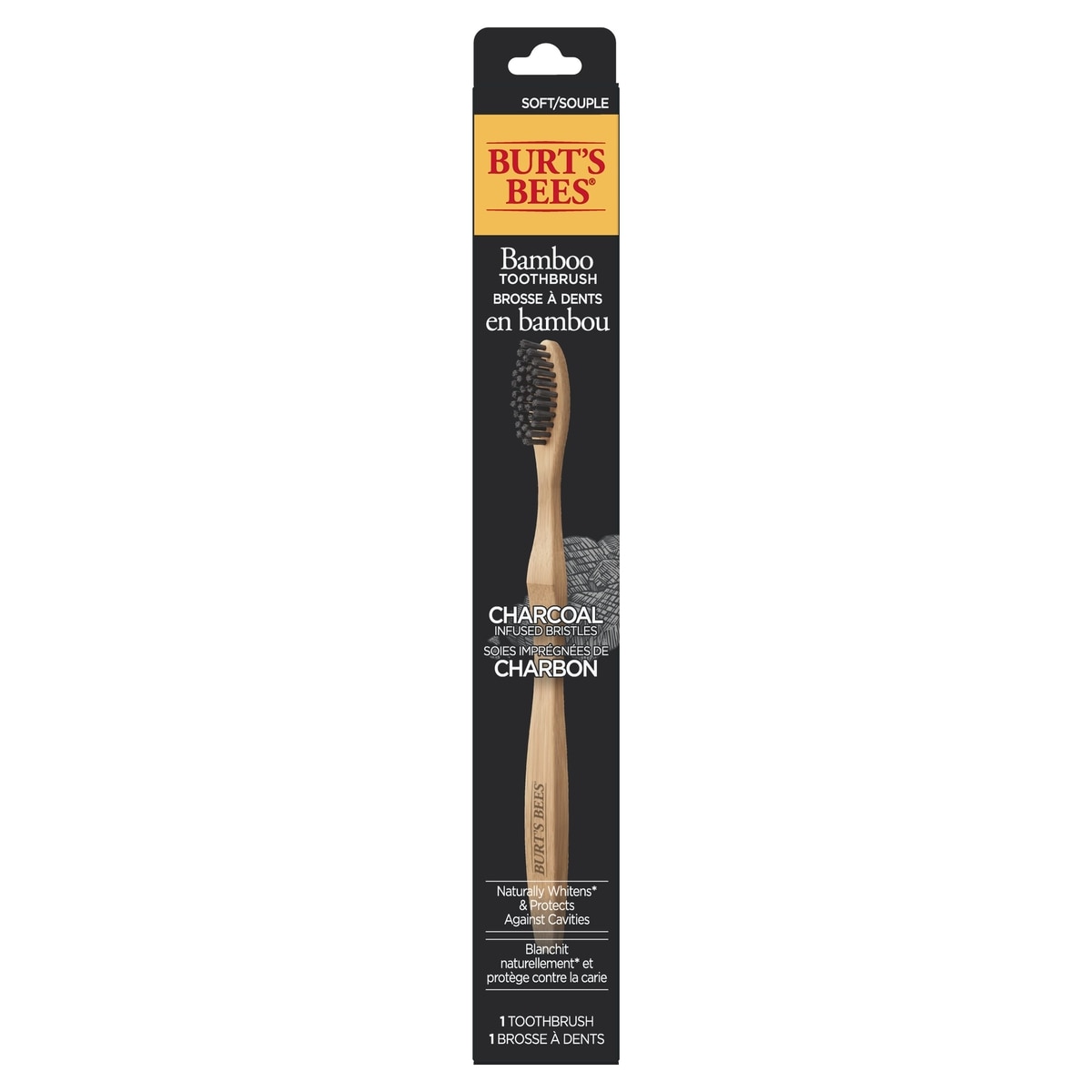 Burt's Bees Toothbrushes, Bamboo Toothbrush with Charcoal Infused Bristles, 1ct 1 ea, $6.99/1ea