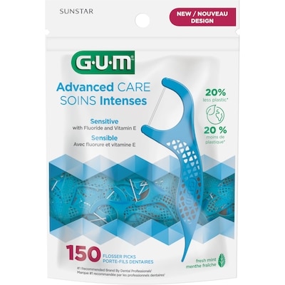 GUM Porte-Fil Soins Intenses avec vitamin E et fluor 150 ea, 0,05 $/1ch