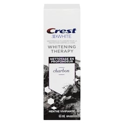 Crest Dentifrice au fluorure charbon 3D White Nettoyage en profondeur, Menthe vivifiante, 63 ml, 7,92 $/100ml