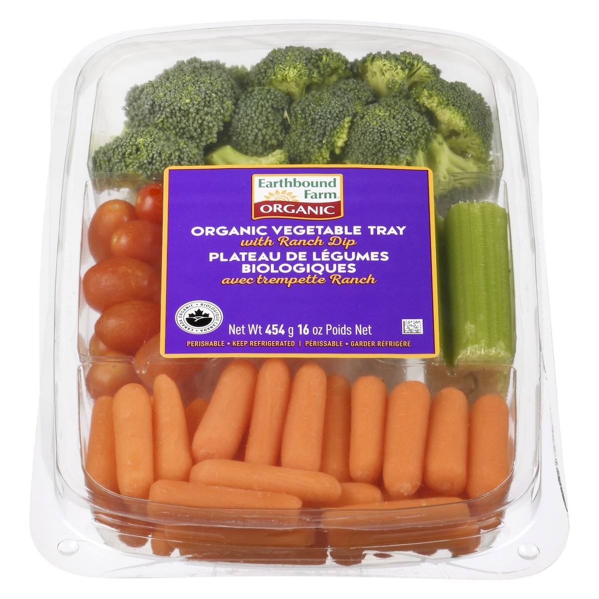 Earthbound Farms Organic Organic Vegetable Tray with Ranch Dip  454 g, $1.76/100g