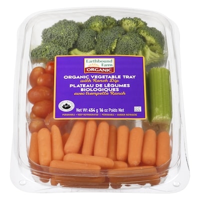 Earthbound Farms Organic Organic Vegetable Tray with Ranch Dip  454 g, $1.76/100g