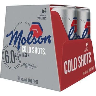 Molson Canadian Cold Shots (Pièce d’identité requise au moment du ramassage) 4x222.0 ml, 0,57 $/100ml