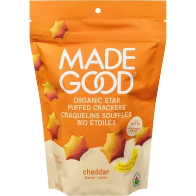 Made Good Cheddar Star Puffed Crackers 121 g, $3.51/100g