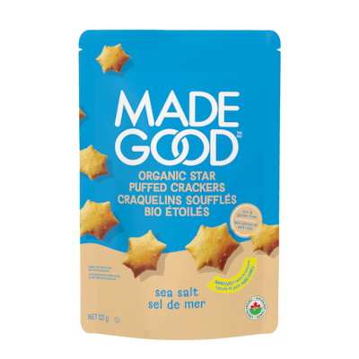 Made Good Sea Salt Star Puffed Crackers 121 g, $3.93/100g