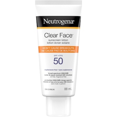 Neutrogena Clear Face Sunscreen SPF 50  88 ml, $20.45/100ml