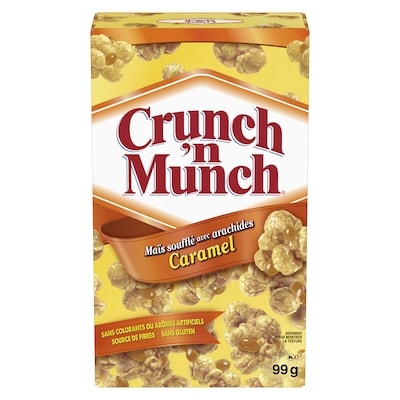 Crunch ’n Munch Maïs soufflé au caramel et arachides 99 g, 1,51 $/100g