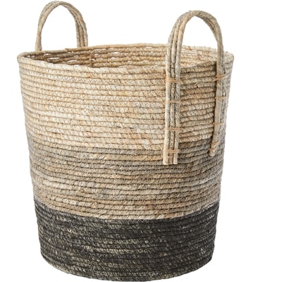 Life at Home Panier de rangement en corde de maïs avec poignées, 17 po (38,1 cm), ombré tricolore : gris-anthracite, gris foncé, gris pâle 1 ea, 25,00 $/1ch