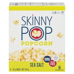 Skinny Pop Microwave Seasalt Popcorn 476 g, $1.89/100g