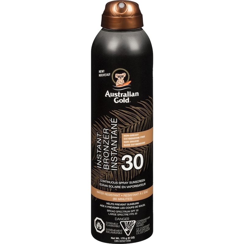 Continuous Spray Sunscreen Instant Bronzer Broad Spectrum Spf 30