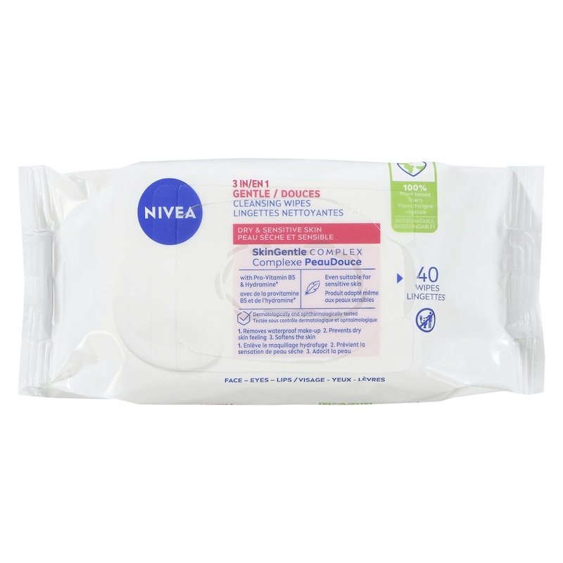Biodegradable 3-In-1 Cleansing Wipes Dry Skin