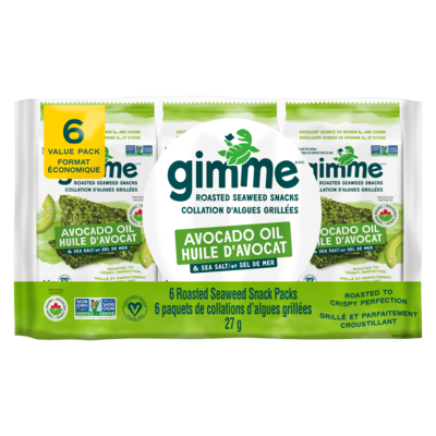 Gimme Organic Sea Salt & Avocado Oil Premium Roasted Seaweed 6x4.5 g, $33.30/100g